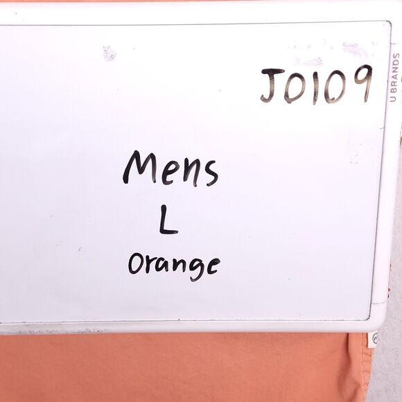 Magellan Casual Short Sleeve Button Up Shirt Mens Size Large L Orange - Picture 9 of 10